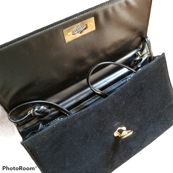 Black Velvet Clutch Purse - Picture 3 of 9